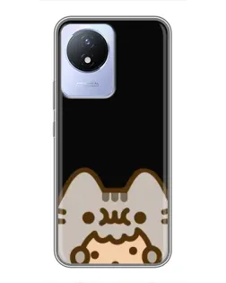 Чехол для Vivo Y02 с картинкой «Пушин на черном»