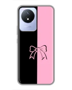 Чехол для Vivo Y02 с картинкой «Половинки банта»