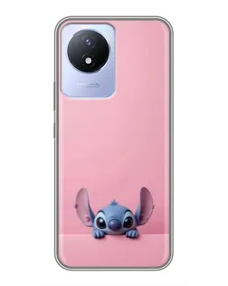 Чехол для Vivo Y02 с картинкой «Stitch выглядывает»