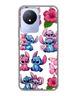 Чехол для Vivo Y02 с картинкой «Стикеры Stitch и Angel»