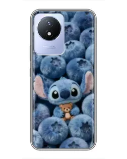 Чехол для Vivo Y02 с картинкой «Стич и голубика»