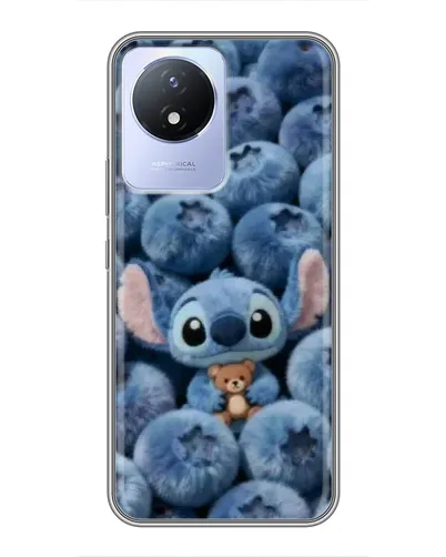 Чехол для Vivo Y02 с картинкой «Стич и голубика» Чехол для Vivo Y02 с картинкой «Стич и голубика»