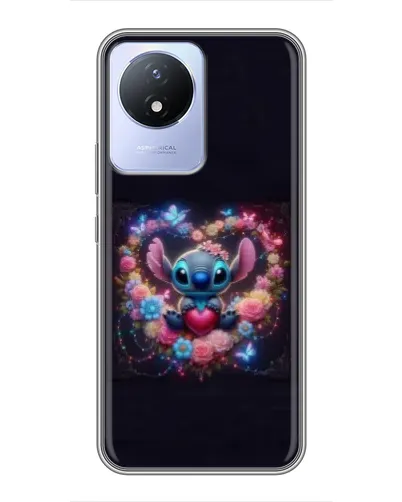 Чехол для Vivo Y02 с картинкой «Stitch в цветах» Чехол для Vivo Y02 с картинкой «Stitch в цветах»