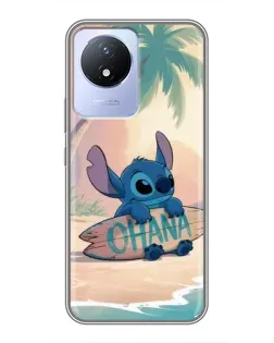 Чехол для Vivo Y02 с картинкой «Стич на серфе»