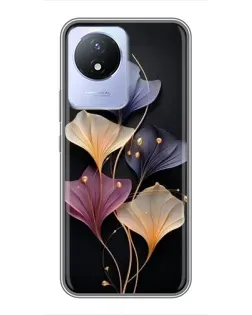 Чехол для Vivo Y02 с картинкой «Лиловые цветы грации»