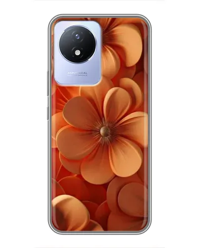 Чехол для Vivo Y02 с картинкой «Оранжевый макро цветок»
