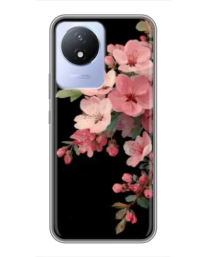 Чехол для Vivo Y02 с картинкой «Розовая ветка сакуры»
