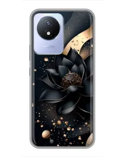 Чехол для Vivo Y02 с картинкой «Черный лотос»