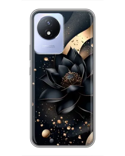 Чехол для Vivo Y02 с картинкой «Черный лотос»