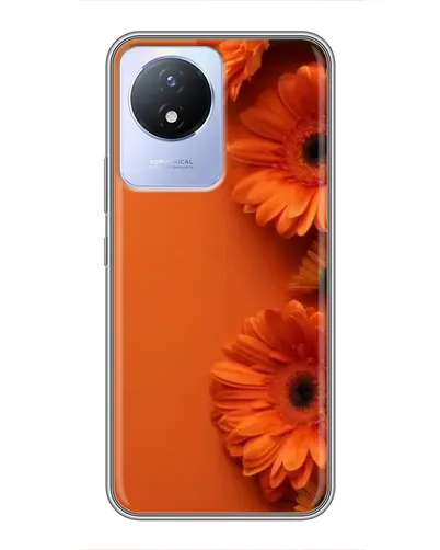 Чехол для Vivo Y02 с картинкой «Оранжевые герберы»