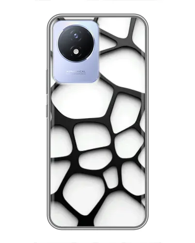 Чехол для Vivo Y02 с картинкой «Белая объемная сетка»