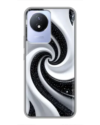 Чехол для Vivo Y02 с картинкой «Черно-белая спираль»