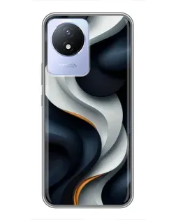 Чохол для Vivo Y02 з картинкою «Об'ємні чорно-білі стрічки» Чохол для Vivo Y02 з картинкою «Об'ємні чорно-білі стрічки»