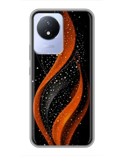 Чехол для Vivo Y02 с картинкой «Огненная звездная волна»
