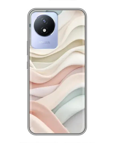 Чехол для Vivo Y02 с картинкой «Пастельные нежные волны»