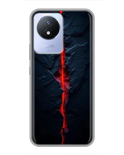 Чехол для Vivo Y02 с картинкой «Kрасная лавовая трещина»