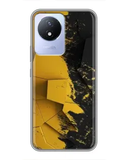 Чехол для Vivo Y02 с картинкой «Золотые осколки геометрии»