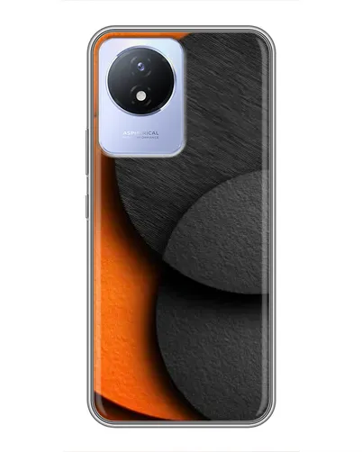 Чехол для Vivo Y02 с картинкой «Геометрия оранжевых кругов»