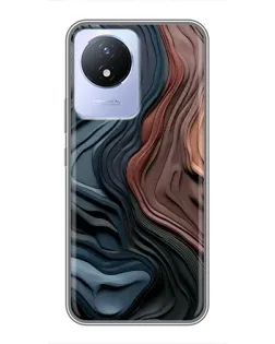 Чехол для Vivo Y02 с картинкой «Цветные волны каньона»