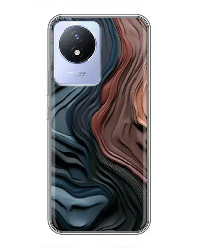 Чехол для Vivo Y02 с картинкой «Цветные волны каньона»