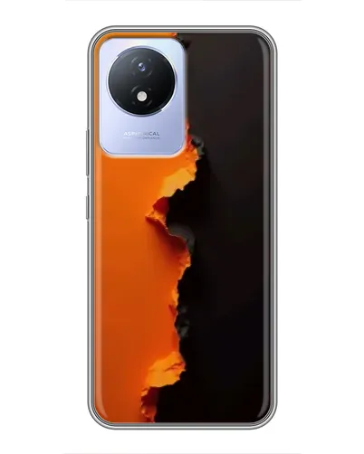 Чехол для Vivo Y02 с картинкой «Оранжевый разлом»