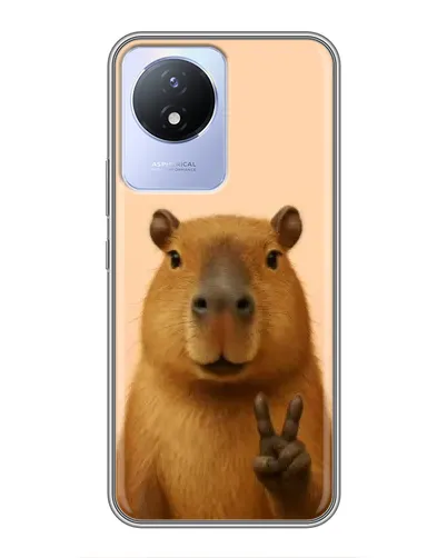 Чехол для Vivo Y02 с картинкой «Капибара виктория»