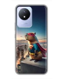 Чехол для Vivo Y02 с картинкой «Капи-мен супергерой»