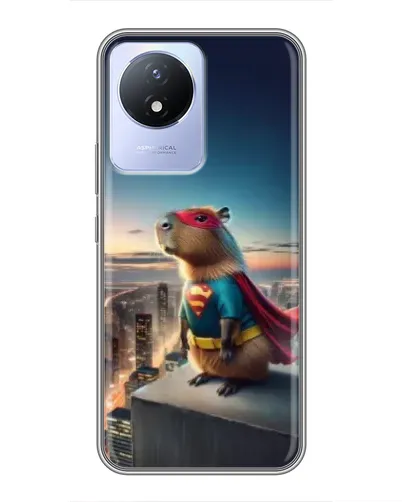 Чехол для Vivo Y02 с картинкой «Капи-мен супергерой»