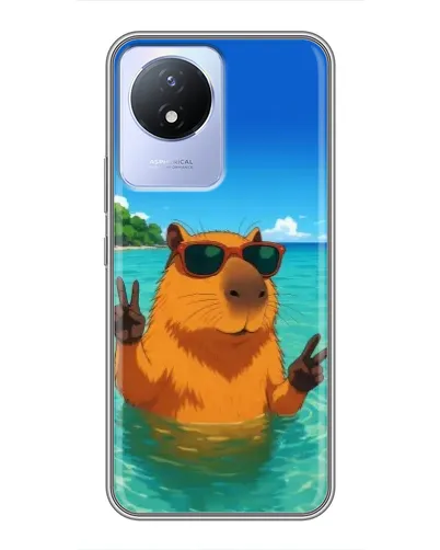 Чехол для Vivo Y02 с картинкой «Морская капибара»
