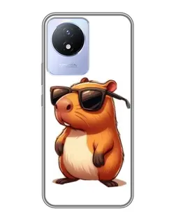 Чехол для Vivo Y02 с картинкой «Капибара в очках»