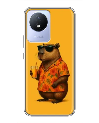 Чехол для Vivo Y02 с картинкой «Капибара на отдыхе»
