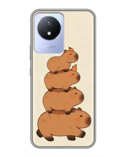 Чехол для Vivo Y02 с картинкой «Башня из капибар»
