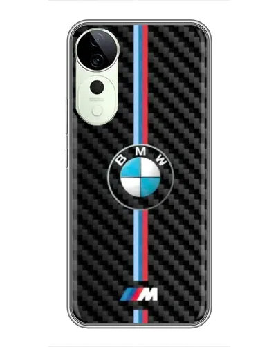 Чехол для Vivo Y04s с картинкой «Эмблема BMW и карбон»