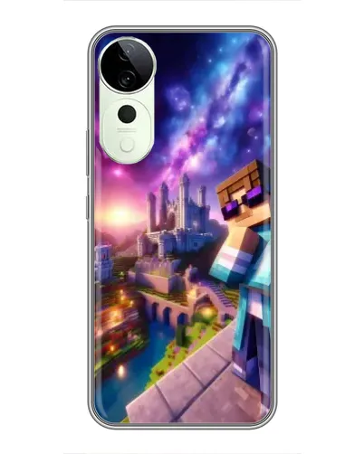 Чехол для Vivo Y04s с картинкой «Стив и космос» Чехол для Vivo Y04s с картинкой «Стив и космос»