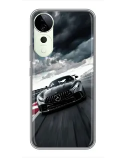 Чехол для Vivo Y04s с картинкой «Гоночный Mercedes AMG»