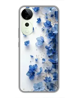 Чехол для Vivo Y04s с картинкой «Голубой цветочный каскад» Чехол для Vivo Y04s с картинкой «Голубой цветочный каскад»