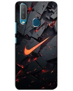Чехол для Vivo Y15 с картинкой «Nike — эффект разломов»