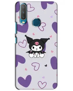 Чехол для Vivo Y15 с картинкой «Kuromi и лавандовые сердца»