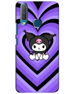 Чехол для Vivo Y15 с картинкой «Kuromi и фиолетовые сердца»