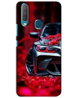 Чехол для Vivo Y15 с картинкой «Спортивная BMW и цветы»