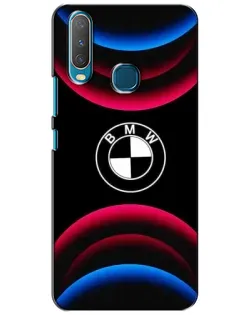 Чехол для Vivo Y15 с картинкой «Логотип BMW и неоновые дуги»
