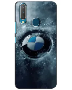 Чехол для Vivo Y15 с картинкой «Логотип BMW — лед»