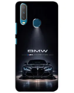 Чехол для Vivo Y15 с картинкой «BMW сквозь ночной город»