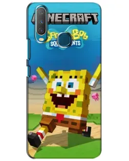 Чохол для Vivo Y15 з картинкою «Губка Боб Minecraft»