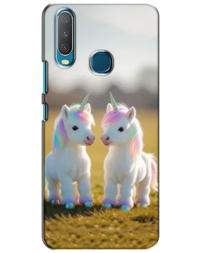 Чехол для Vivo Y15 с картинкой «Пара единорогов»