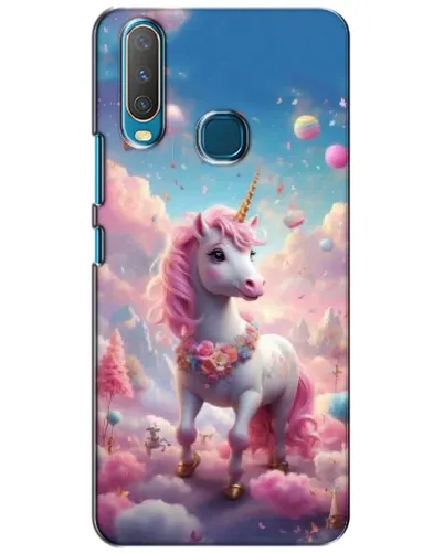 Чехол для Vivo Y15 с картинкой «Единорог среди облаков»