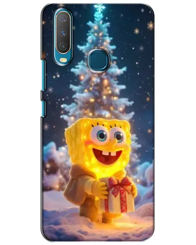 Чехол для Vivo Y15 с картинкой «Рождественский Спанч Боб»
