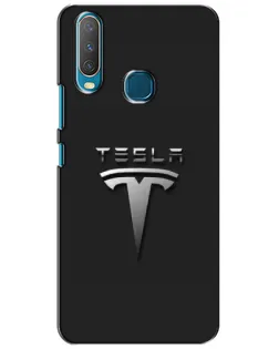 Чехол для Vivo Y15 с картинкой «Стальной логотип Tesla»