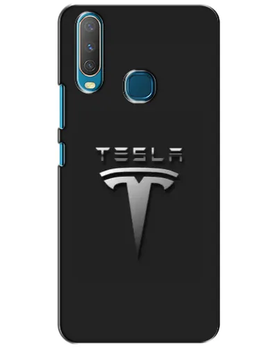 Чехол для Vivo Y15 с картинкой «Стальной логотип Tesla»