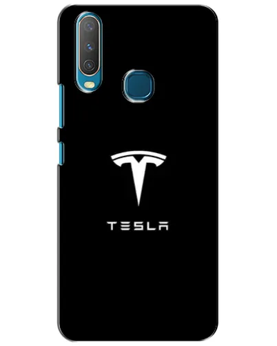Чехол для Vivo Y15 с картинкой «Tesla White Logo»